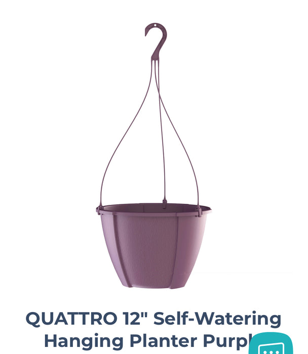 QUATTRO 12" Self-Watering Hanging planter purple - thatswhatshegrows